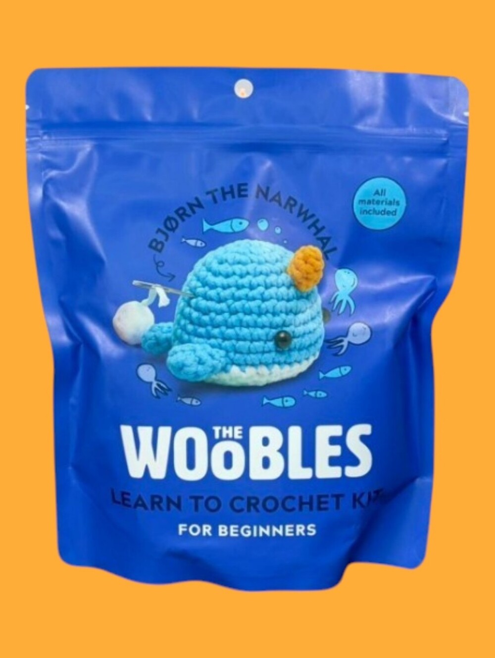 Crochet Kit - Bjorn The Narwhal Woobles Beginner New Amigurumi